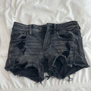 Black jean shorts
